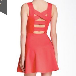 Coral Dress with Crossed Backing
